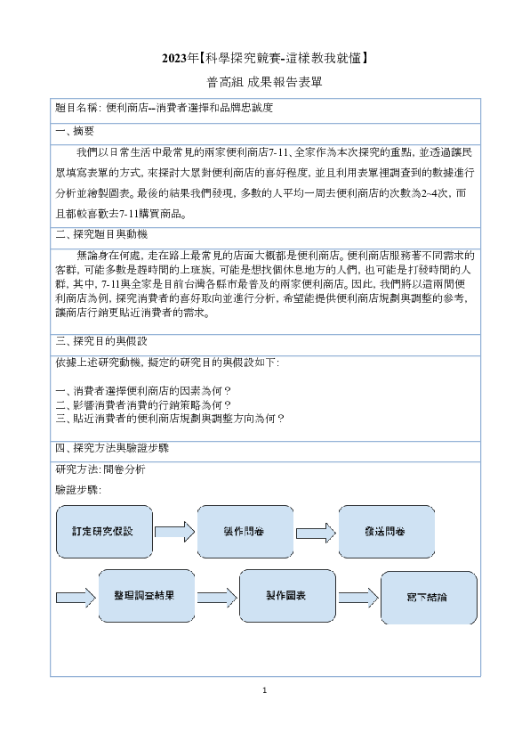 C0035_便利商店--消費者選擇和品牌忠誠度